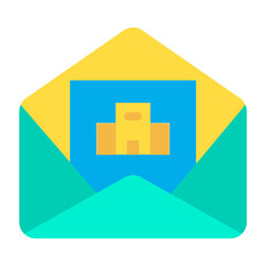 Fototapeta premium Flat Hotel booking email icon