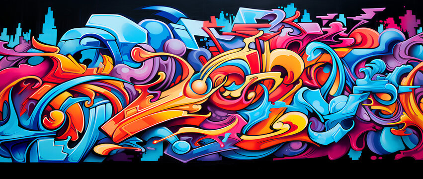 Graffiti wall abstract background. Idea for artistic pop art background backdrop.