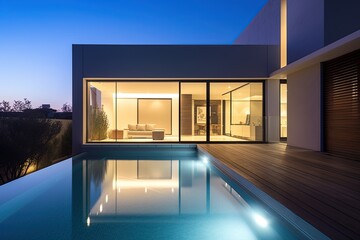 Fototapeta premium modern house with outdoor swimming pool