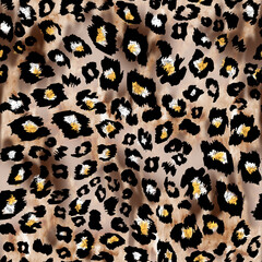 Seamless illustration leopard pattern, leopard skin, animal print.