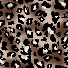 Seamless illustration leopard pattern, leopard skin, animal print.