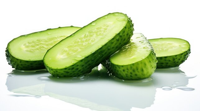 Refreshing Cucumbers with Water Drops