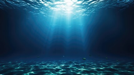 Dark blue ocean surface seen from underwater  - obrazy, fototapety, plakaty