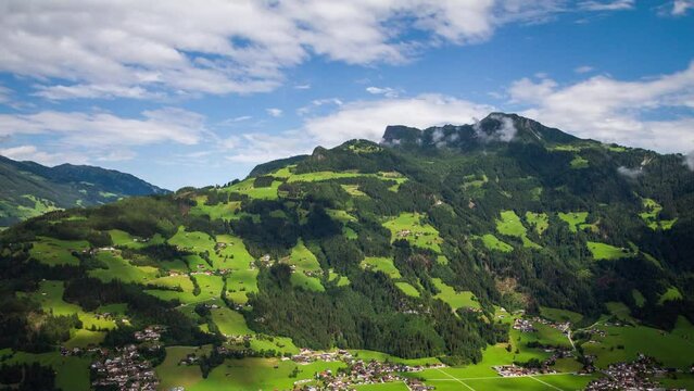 Timelapse view of Gerlosstein mountain in Zillertal Alps, Austria