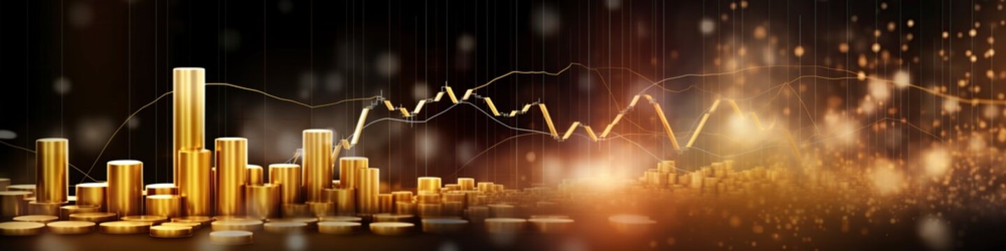 illustration, financial gold graph stop money investment, website header