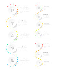 Vector Infographics set. Elements design template. 3, 4, 5 steps or options. Can be used for website, presentations, workflow, diagram, banner, charts, info graph and other