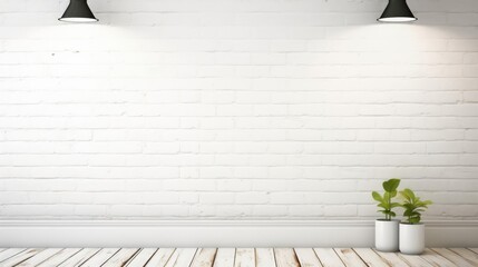 minimalist bright white brick wall mockup space 
