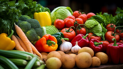 fresh vegetables on a market