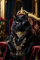 Black elegant cat 