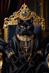 Black elegant cat 