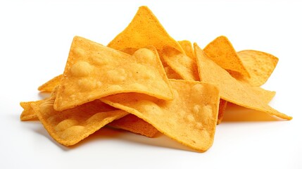 Tortilla Chips on White Background