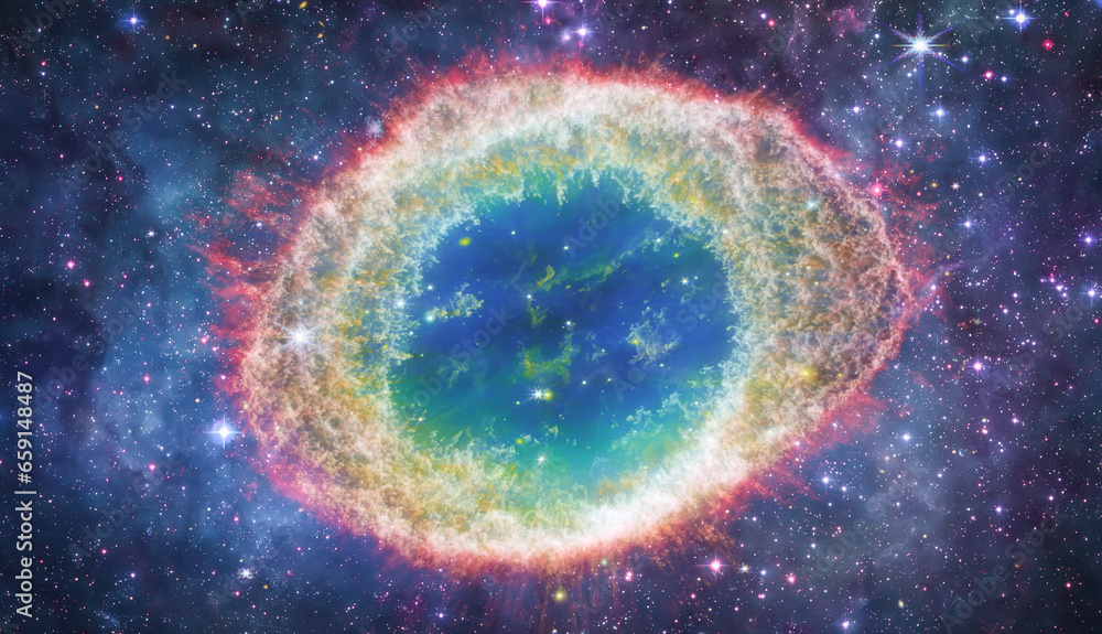 Aufkleber Nebula is deep space. Galaxy in outer bright space. Stars in space. Astronomy and Universe research. Elements of this image furnished by NASA