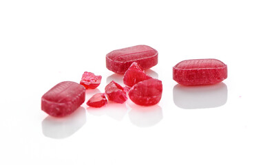 delicious candies on a white table