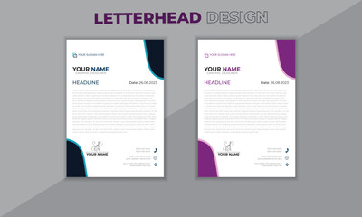 Business letterhead design Corporate letterhead design. Template vector illustration template in A4 size modern Graphic design layout with round graphic elements 8.27x11.69, a4 size.