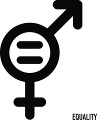 Gender equality symbol, equity and gender egalitarianism icon vector logo