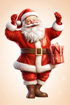Father Christmas portrait, also known as Santa Claus or Saint Nicholas during the December winter festive season, Generative AI stock illustration image