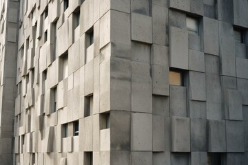 A building's wall made of concrete. Generative AI