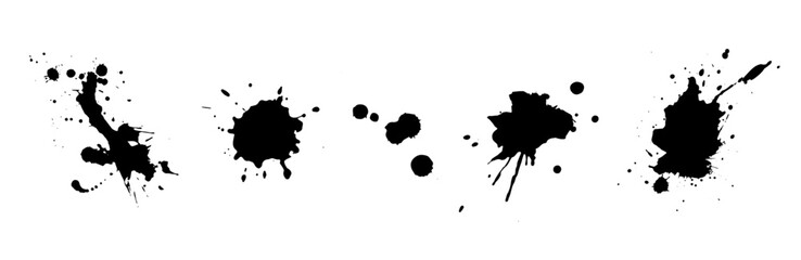Set of abstract stains, blots, splashes and smudges.Vector graphics.