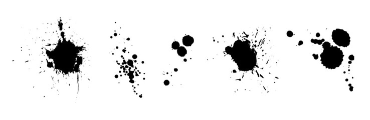 Set of abstract stains, blots, splashes and smudges.Vector graphics.