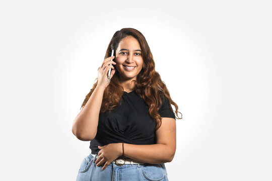 Arabic. girl posing in the studio, white background