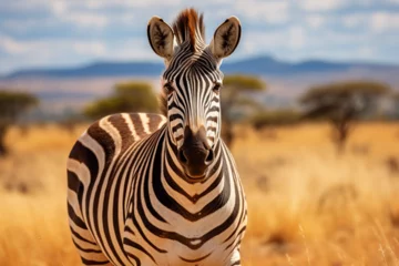 Gordijnen zebra in the savannah © Joun