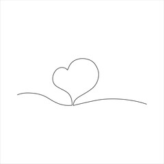 Continuous line art of love symbol