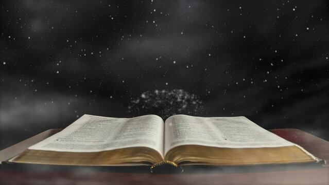 Open book and lights, wisdom of knowledge concept