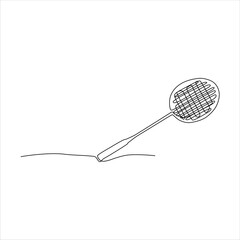 Continuous line art of a racket