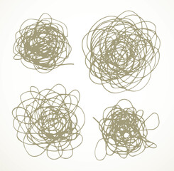 Unravel the tangled tangle. Vector drawing