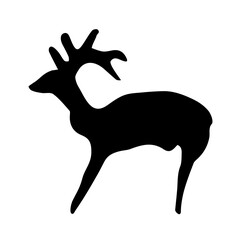 Primitive rock painting. Vector drawing