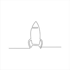 continuous line art of a rocket