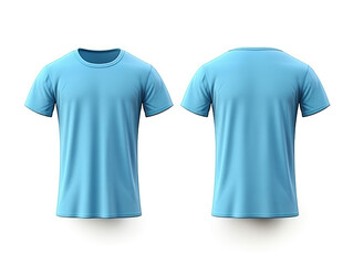 plain blue t-shirt mockup design. front and back view. generative ai