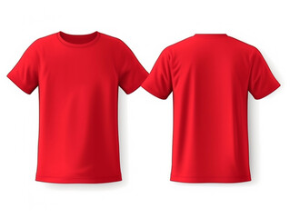 plain red t-shirt mockup design. front and back view. generative ai