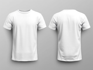 plain white t-shirt mockup design. front and back view. generative ai - obrazy, fototapety, plakaty