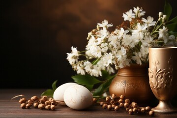 Obraz na płótnie Canvas flowers in a vase with calming background