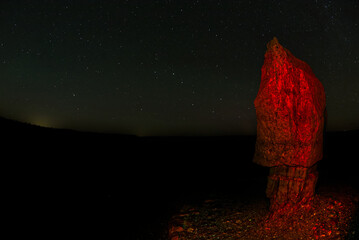 Shoshone Point at Grand Canyon with starry sky