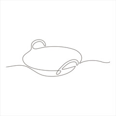 Continuous line art of frying pan