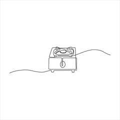 Continuous line art of gas stove