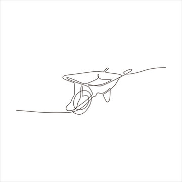 recommend clip art: Continuous line art of a wheelbarrow