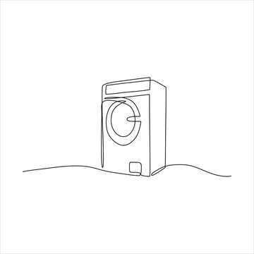 recommend clip art: continuous line art of a washing machine