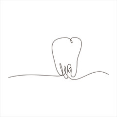 continuous line art of teeth