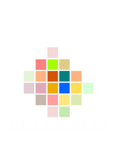 quadratische fläche gefüllt mit kleineren einzelnen quadraten unterschiedlicher farbe und helligkeit im zentrum, hintergrund, wallpaper