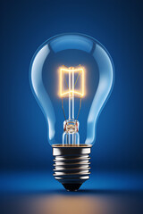 light bulb on blue background