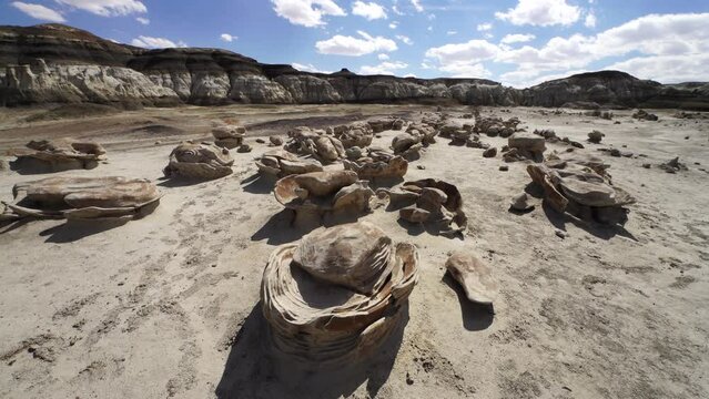 Bisti De Na Zin Wilderness and badlands in New Mexico, America, USA.