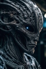 illustration, mysterious alien movie scene