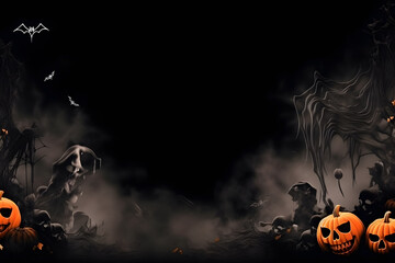 Halloween background with pumpkins