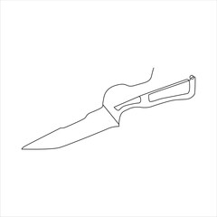 continuous line art of a kitchen knife