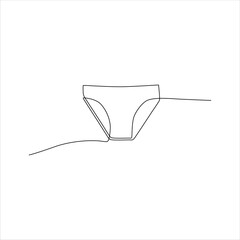 Continuous line art of women's panties - obrazy, fototapety, plakaty