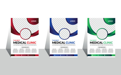 mordern symbol profassional Creative medical healthcare flyer poster template design 