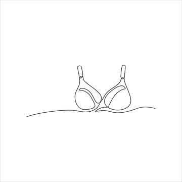 recommend clip art: Continuous line art of bra